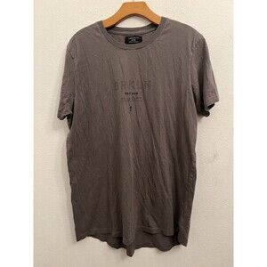 COTTON ON GARMENTS LONGLINE FIT SOLID GRAY SHORT SLLEVE SHIRT XL (L12)